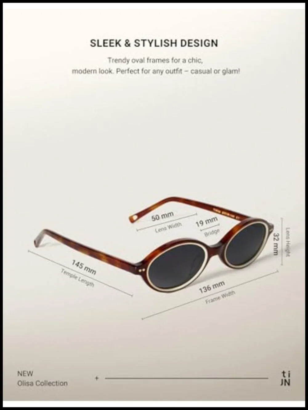 Polarized UV400 Oval Acetate Sunglasses Retro